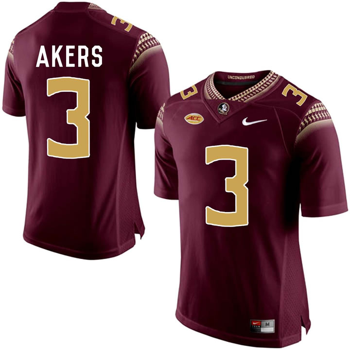 Florida State Seminoles #3 Cam Akers Red College Football Jersey